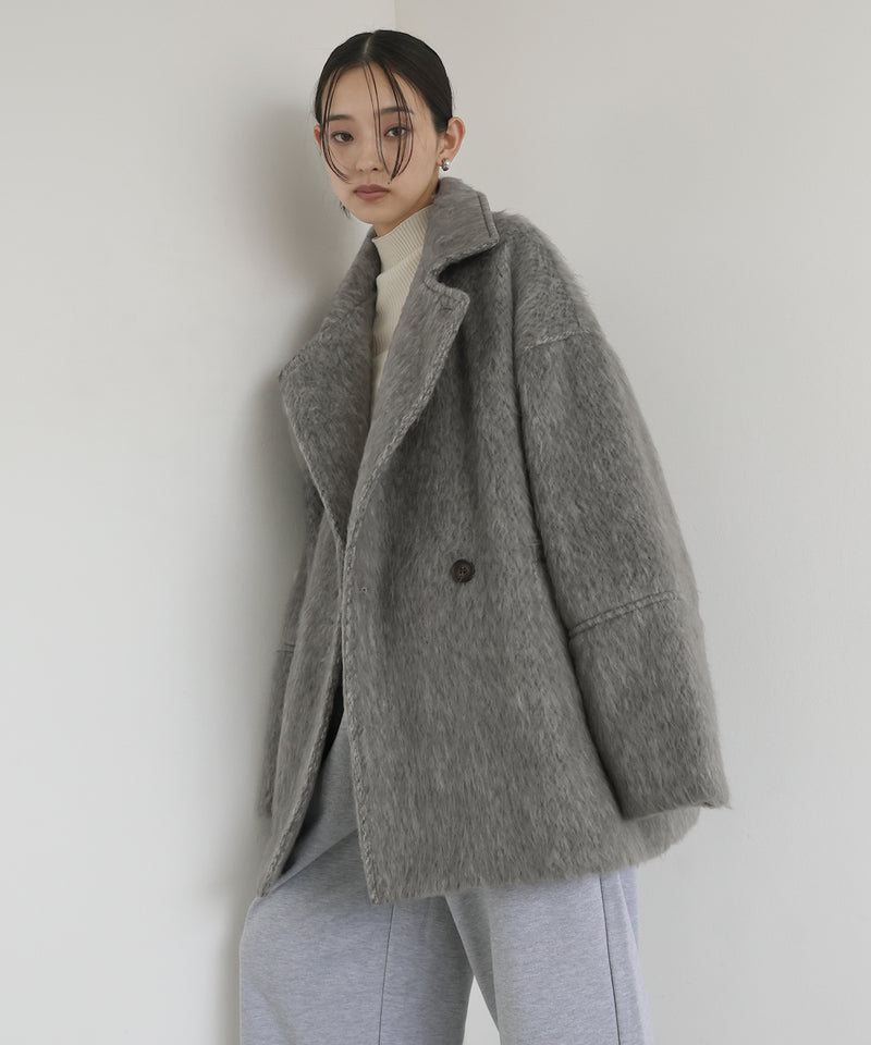 【10月中旬お届け】シャギーミドルコート