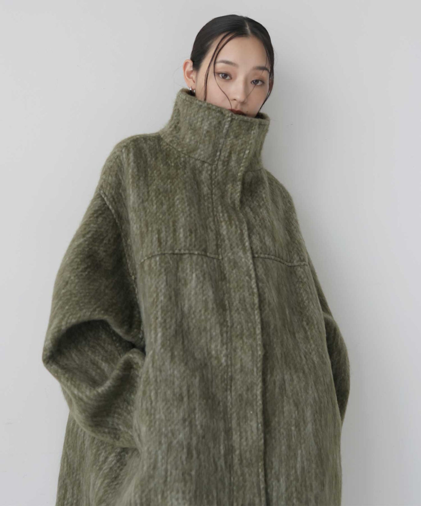 10月中旬予約商品】シャギースタンドカラーコート – hellam