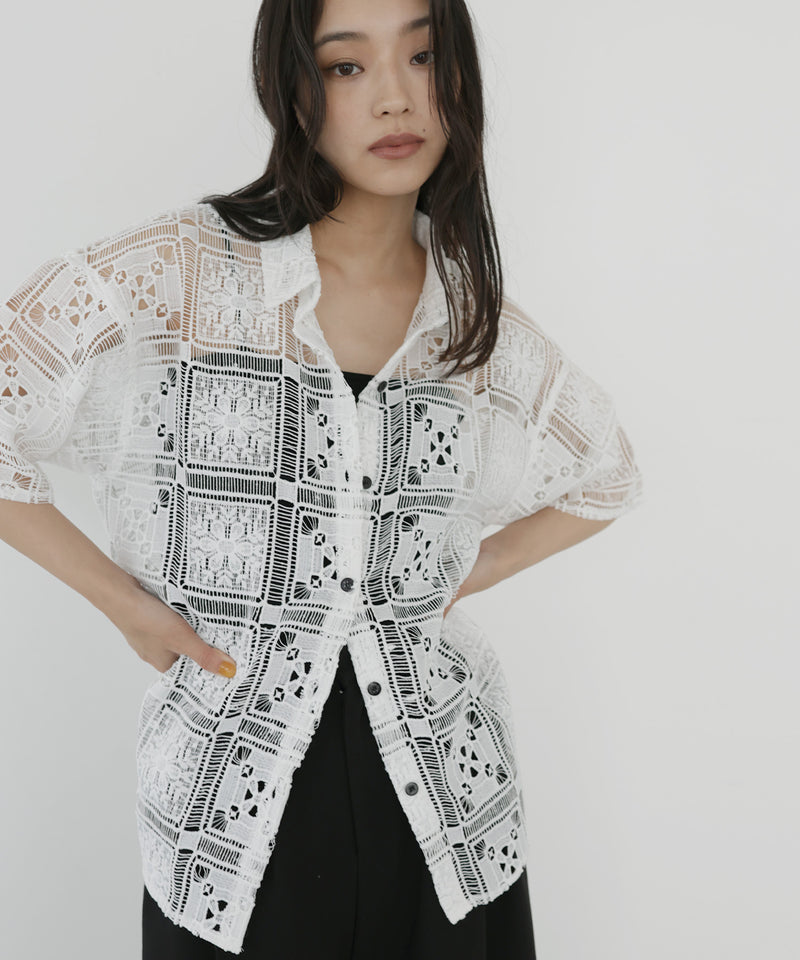 クロシェレースハーフスリーブシャツ – hellam