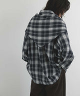 スカーフ付きネルチェックシャツ