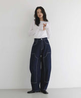 【8月中旬予約商品】ダブルニーカーブデニムパンツ