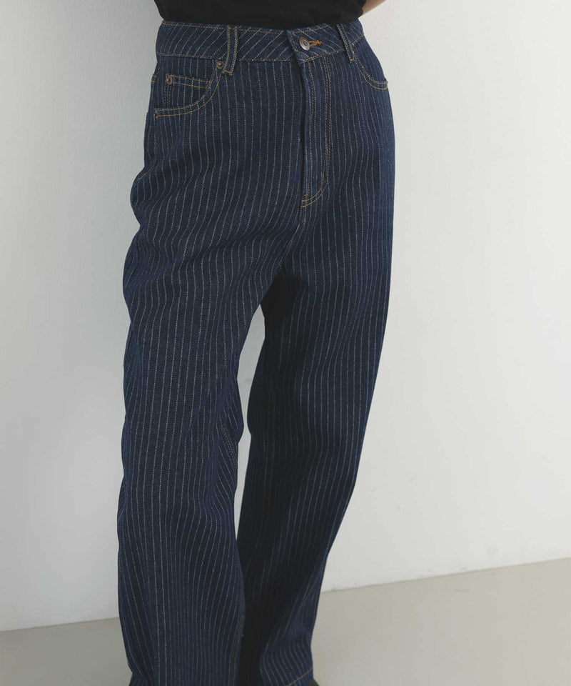 一部予約商品】ヴィンテージライクストライプデニムパンツ – hellam