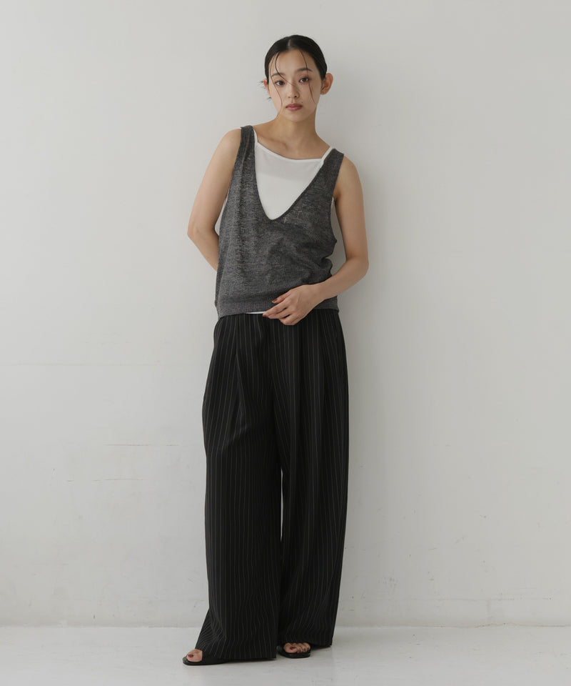 TRストライプタックワイドパンツ – hellam