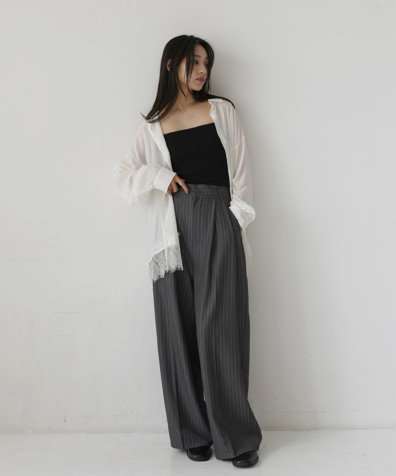 TRストライプタックワイドパンツ – hellam
