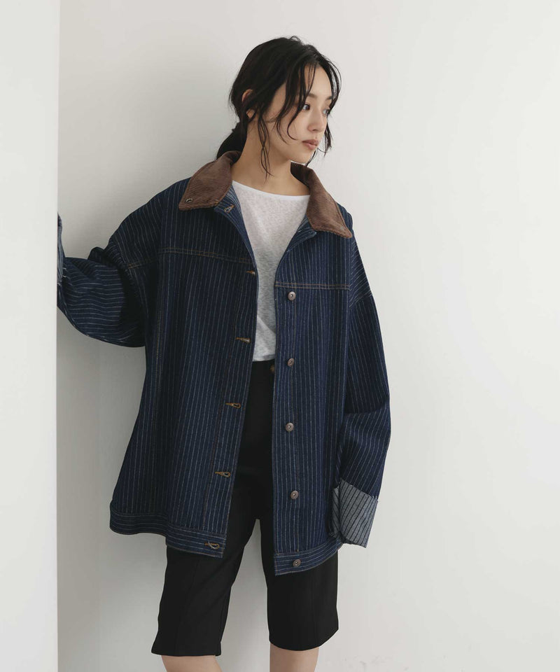 一部予約商品】コーデュロイカラーストライプデニムジャケット – hellam