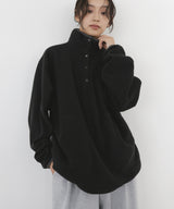 【10月中旬予約商品】フリースハーフボタントップス