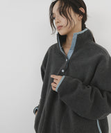 【10月中旬予約商品】フリースハーフボタントップス