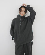 【10月中旬予約商品】フリースハーフボタントップス