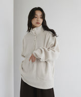 【10月中旬予約商品】フリースハーフボタントップス