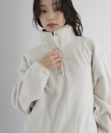 【10月中旬予約商品】フリースハーフボタントップス