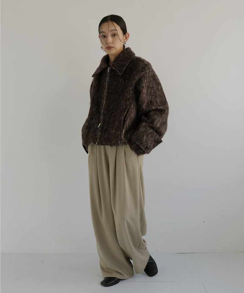 シャギーショートジップブルゾン