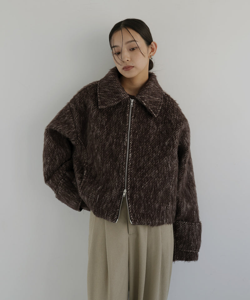 シャギーショートジップブルゾン
