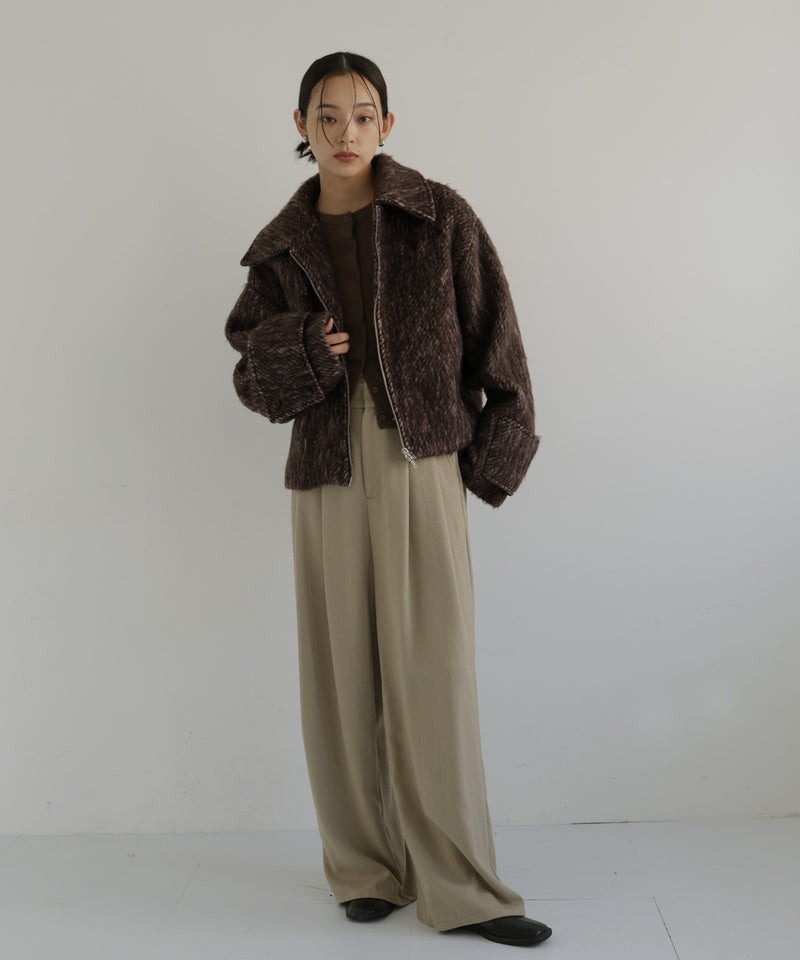 シャギーショートジップブルゾン