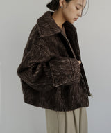 シャギーショートジップブルゾン