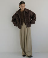 シャギーショートジップブルゾン