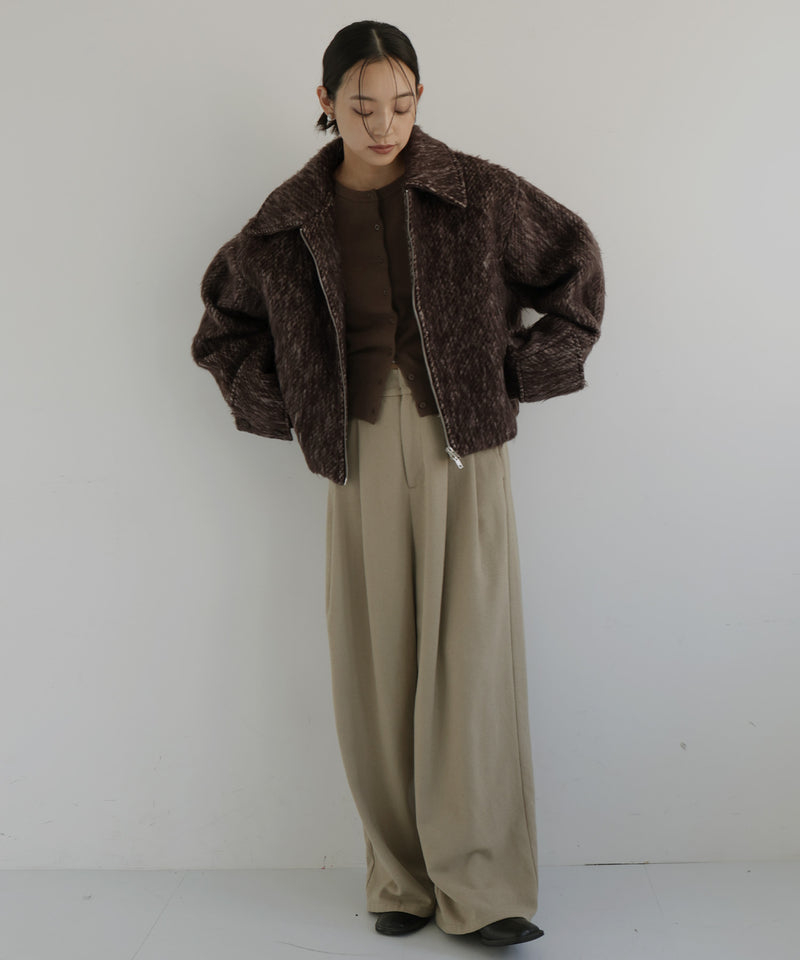 シャギーショートジップブルゾン