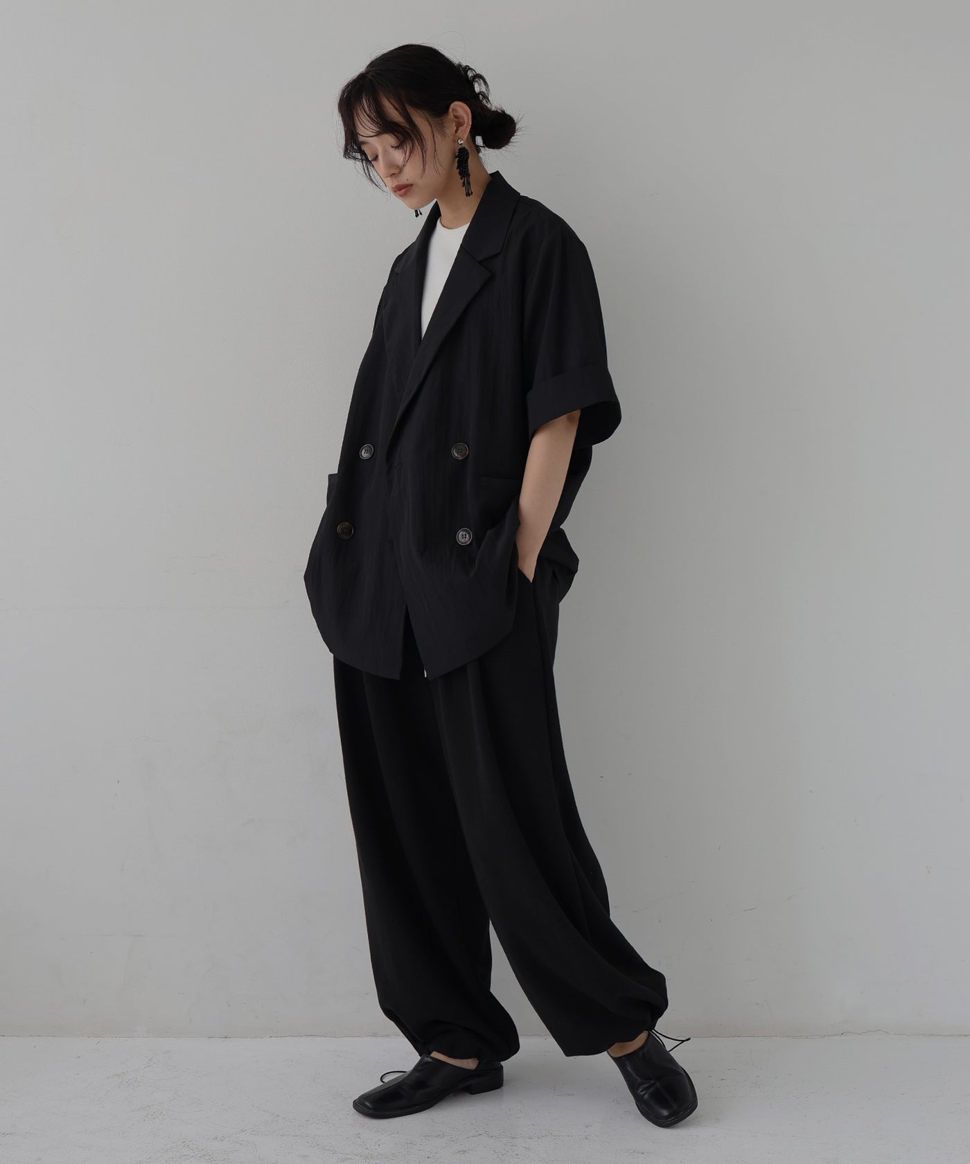 リネンライク 半袖ダブルジャケット – hellam