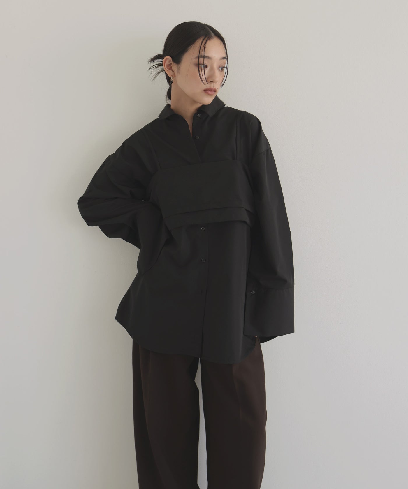 ブラウス シャツ ブロード ビスチェアンサンブルシャツ レディース ブロード ビスチェアンサンブルシャツ – hellam