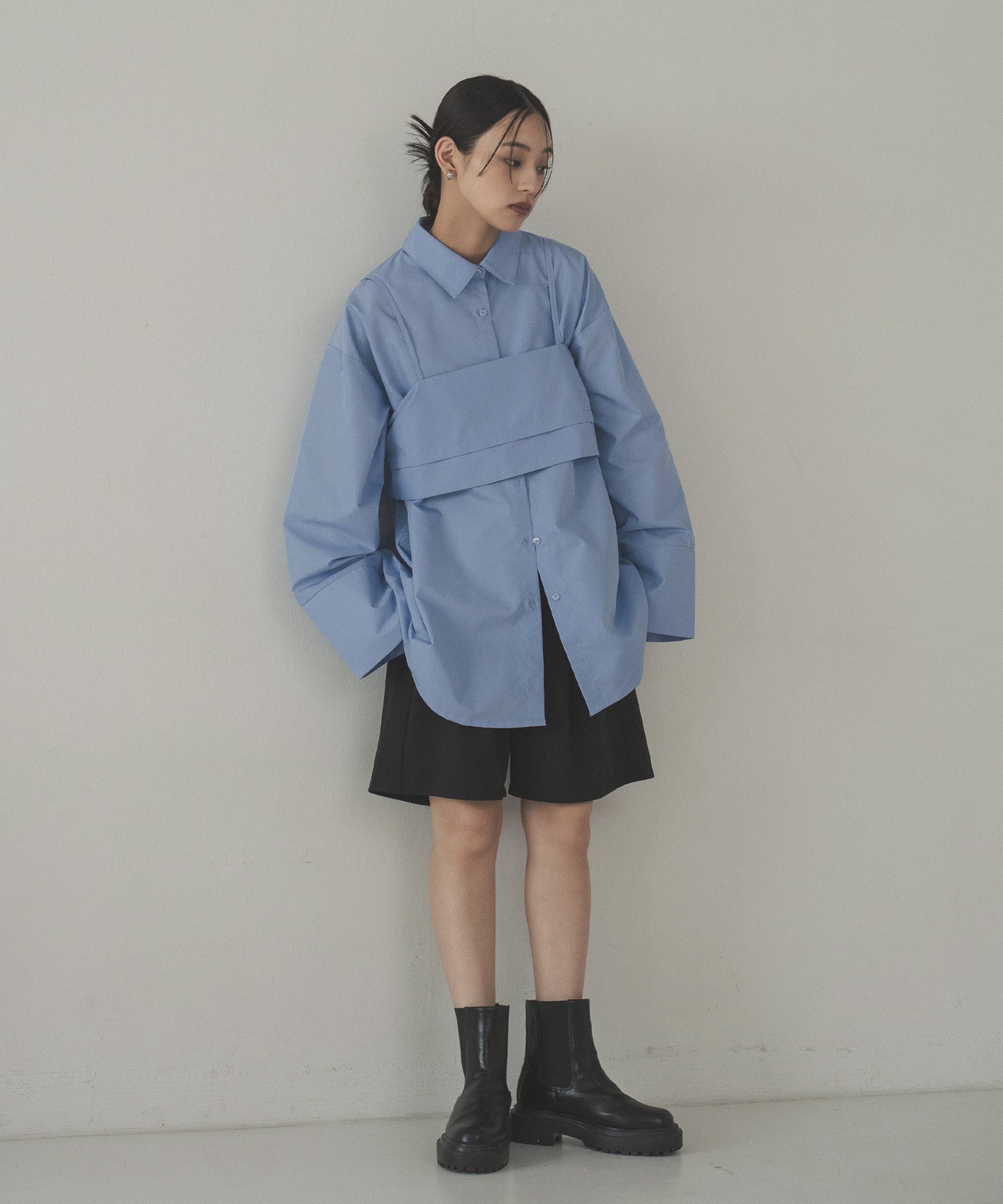 ブラウス シャツ ブロード ビスチェアンサンブルシャツ レディース ブロード ビスチェアンサンブルシャツ – hellam
