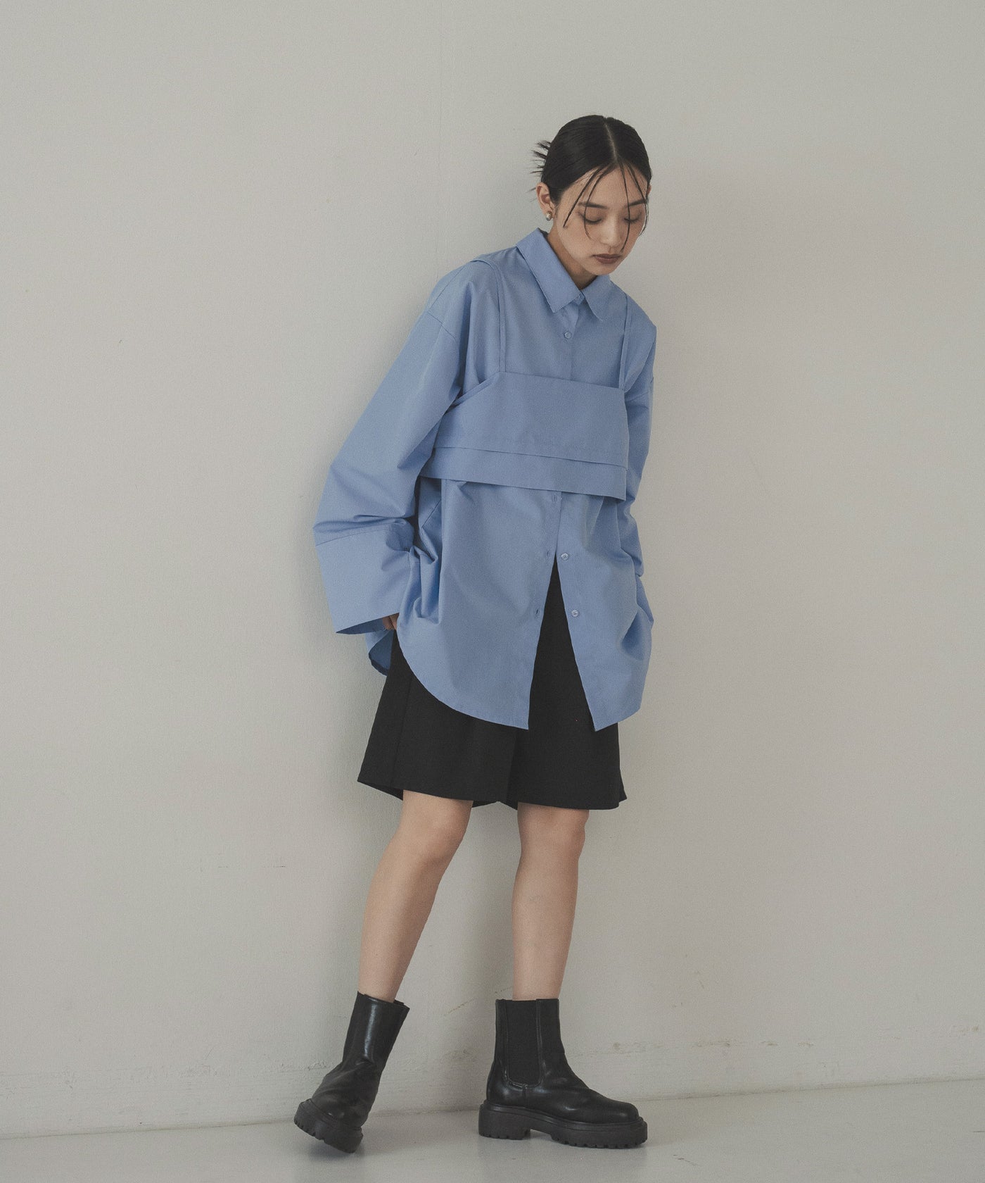 ブラウス シャツ ブロード ビスチェアンサンブルシャツ レディース ブロード ビスチェアンサンブルシャツ – hellam