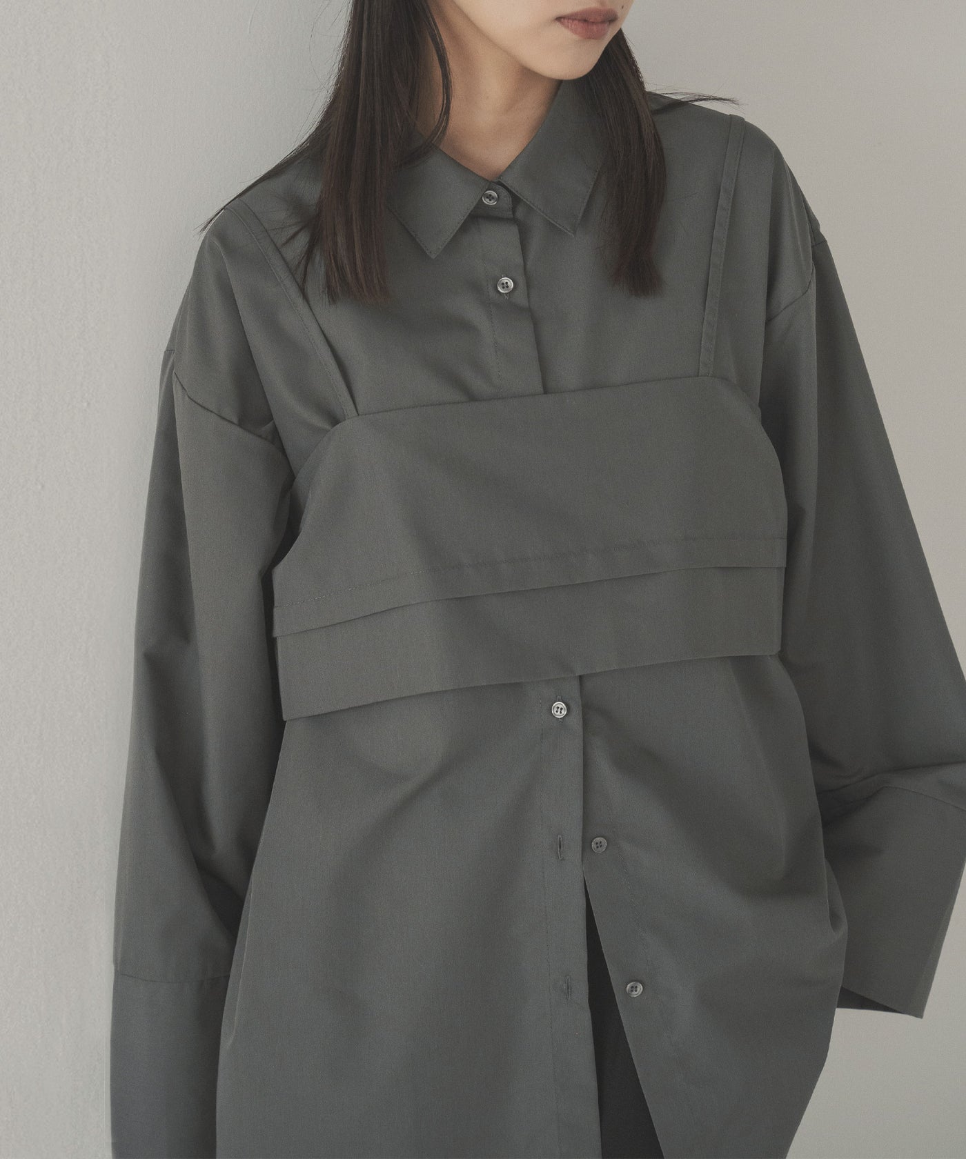 ブラウス シャツ ブロード ビスチェアンサンブルシャツ レディース ブロード ビスチェアンサンブルシャツ – hellam