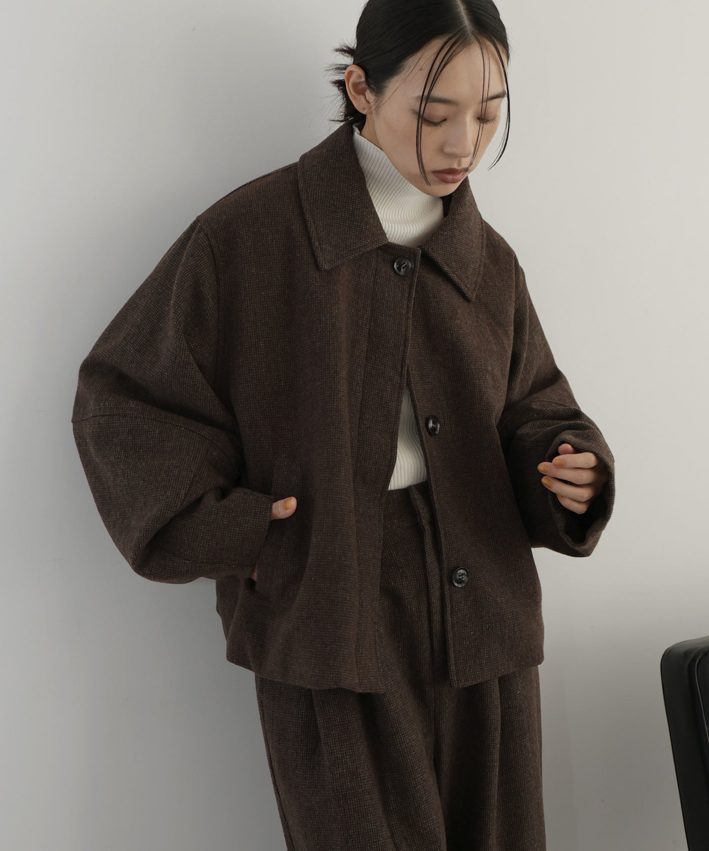 LOHEN フォルムスリーブショートジャケット コクーンスリーブショートジャケット（テーラードジャケット