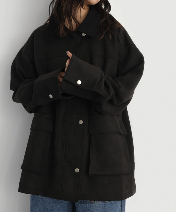 フェイクスエードカバーオール