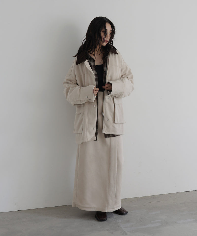 フェイクスエードIラインスカート