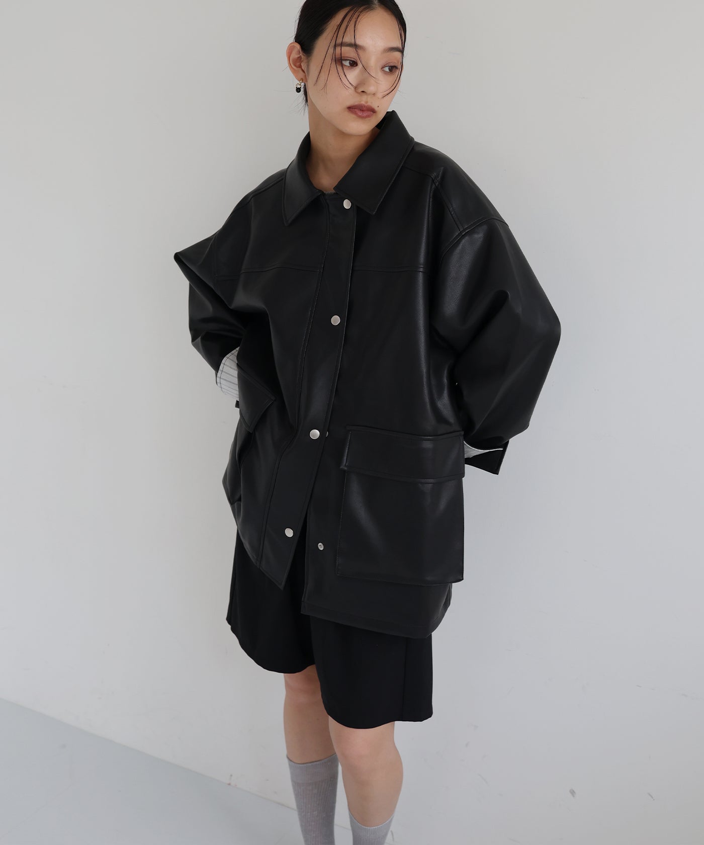 田中日菜着用アイテム】フェイクレザーカバーオール – hellam