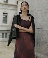 襟ボアフェイクレザー中綿ブルゾン