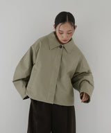 襟ボアフェイクレザー中綿ブルゾン