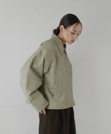 襟ボアフェイクレザー中綿ブルゾン