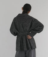 ベルト付きツイードペプラムジャケット