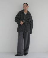 ベルト付きツイードペプラムジャケット