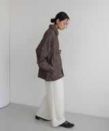 ベルト付きツイードペプラムジャケット