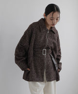 ベルト付きツイードペプラムジャケット