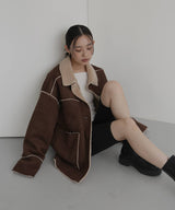 ムートンボアリバーシブルコート