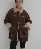 ムートンボアリバーシブルコート