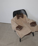 ムートンボアリバーシブルコート