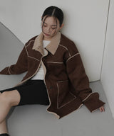 ムートンボアリバーシブルコート