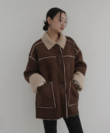 ムートンボアリバーシブルコート