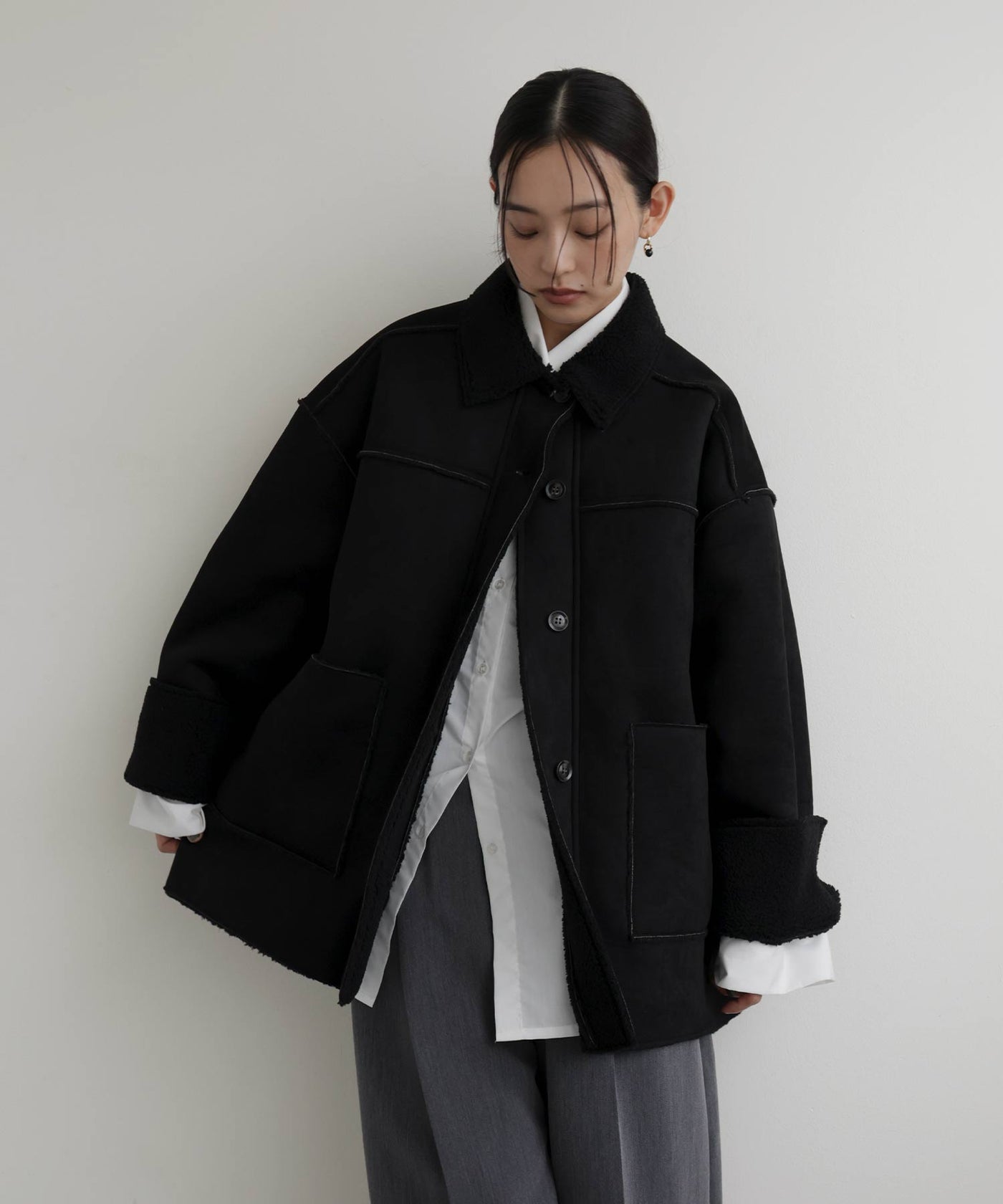 ムートンボアリバーシブルコート – hellam