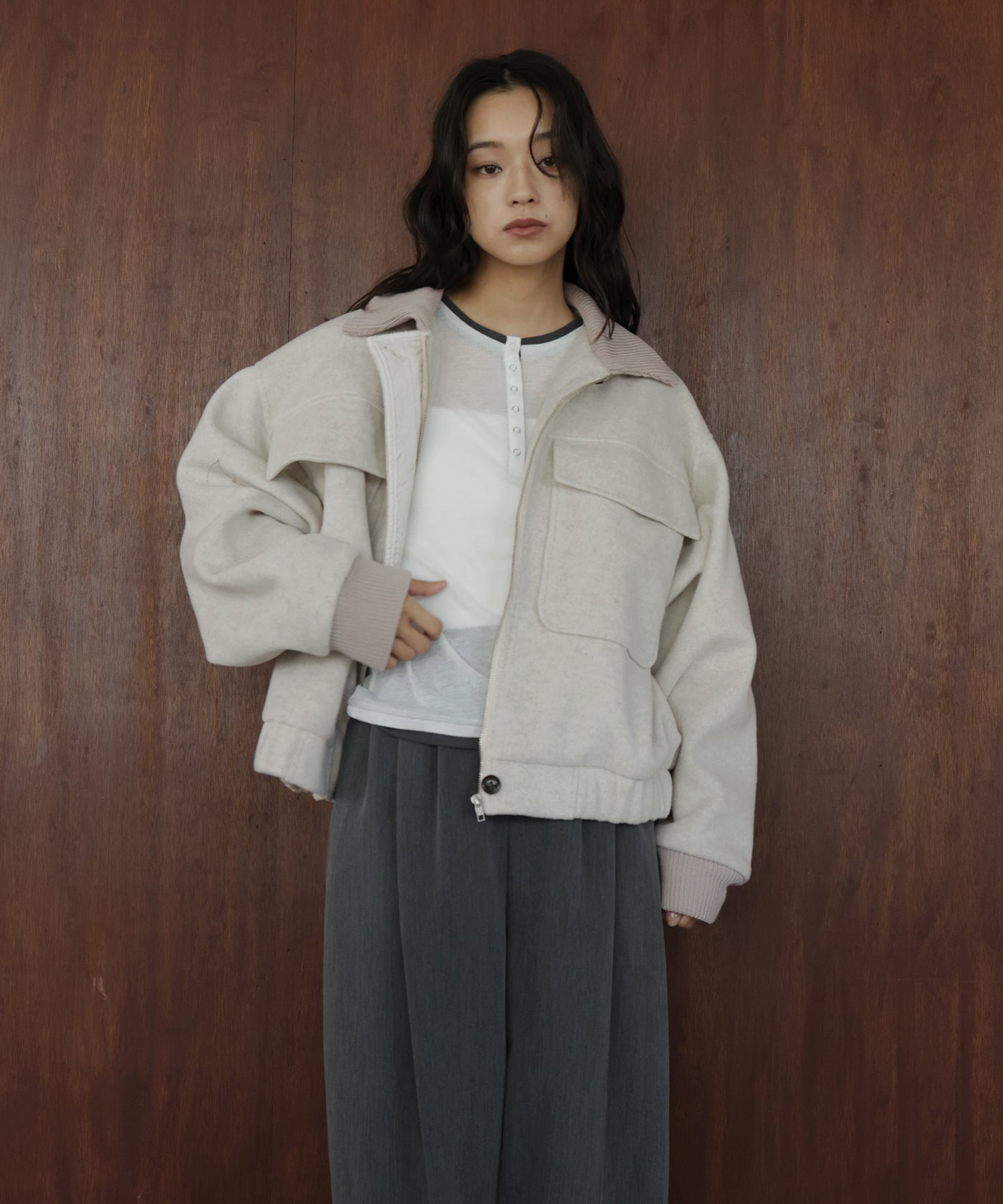 JOURNAL STANDARD ファインリバーショートブルゾン 10月中旬お届け】モッサ切り替えリブショートブルゾン – hellam