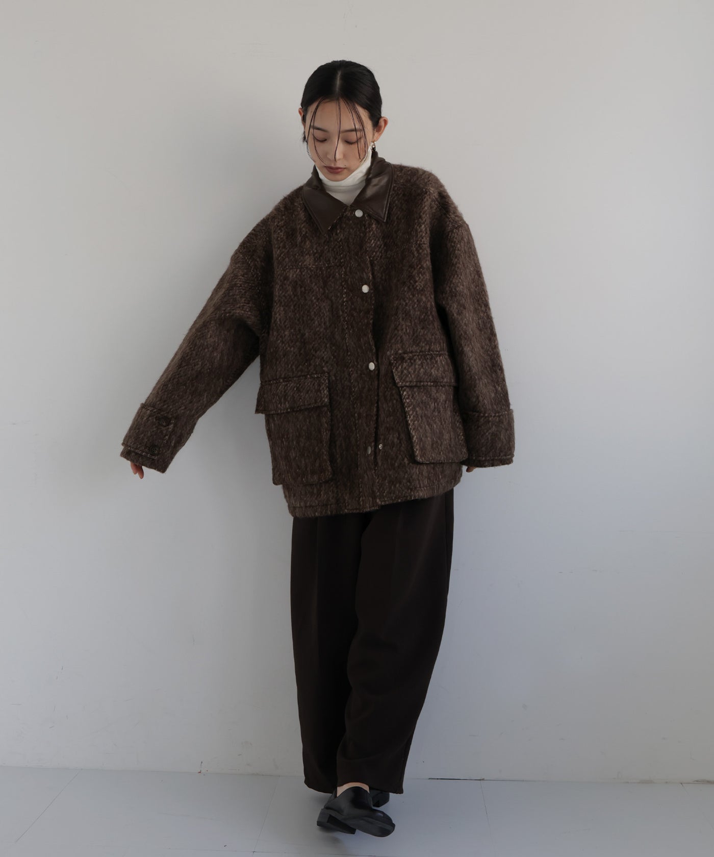 レザーカラーシャギーコート – hellam