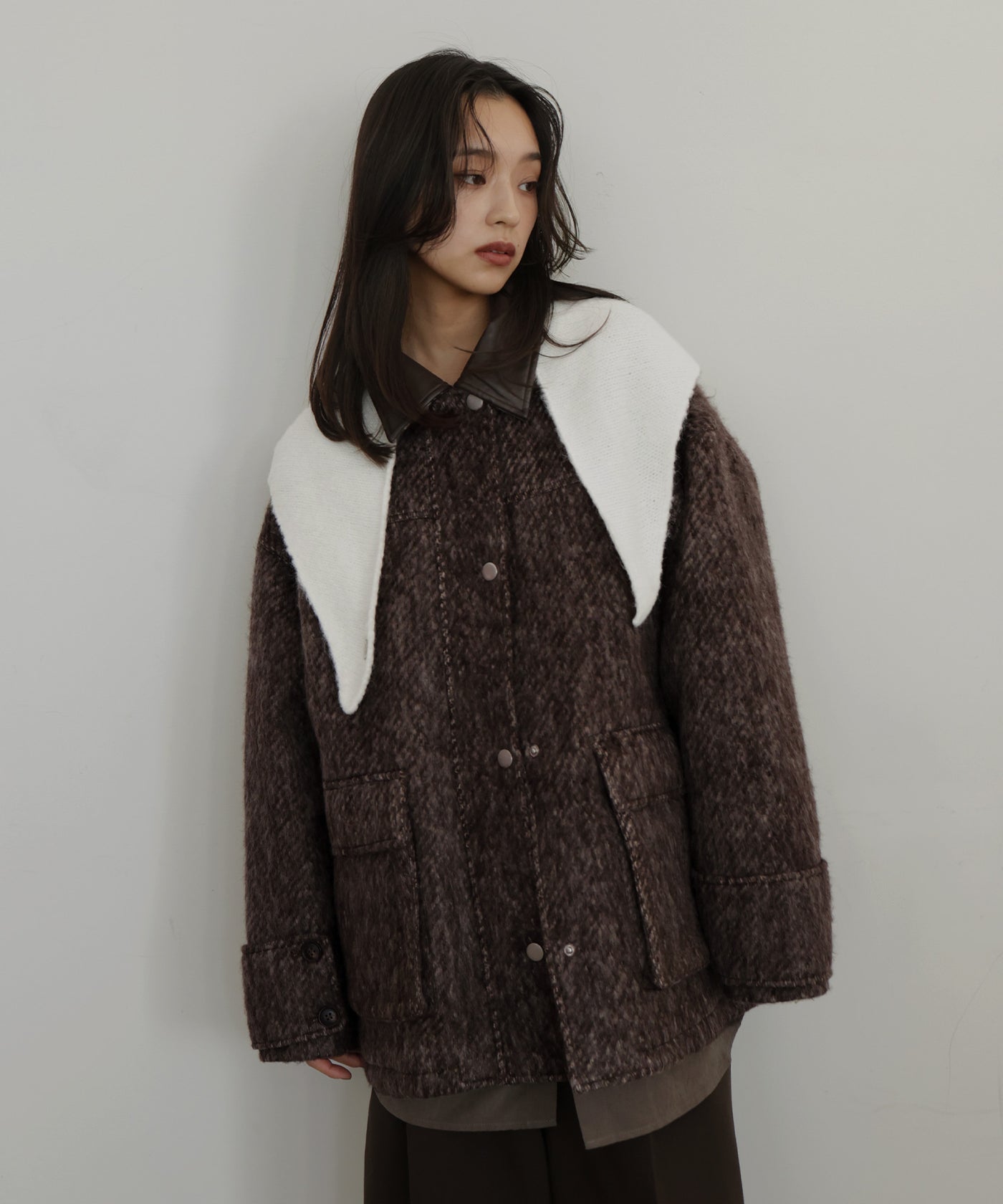 一部予約商品】レザーカラーシャギーコート – hellam