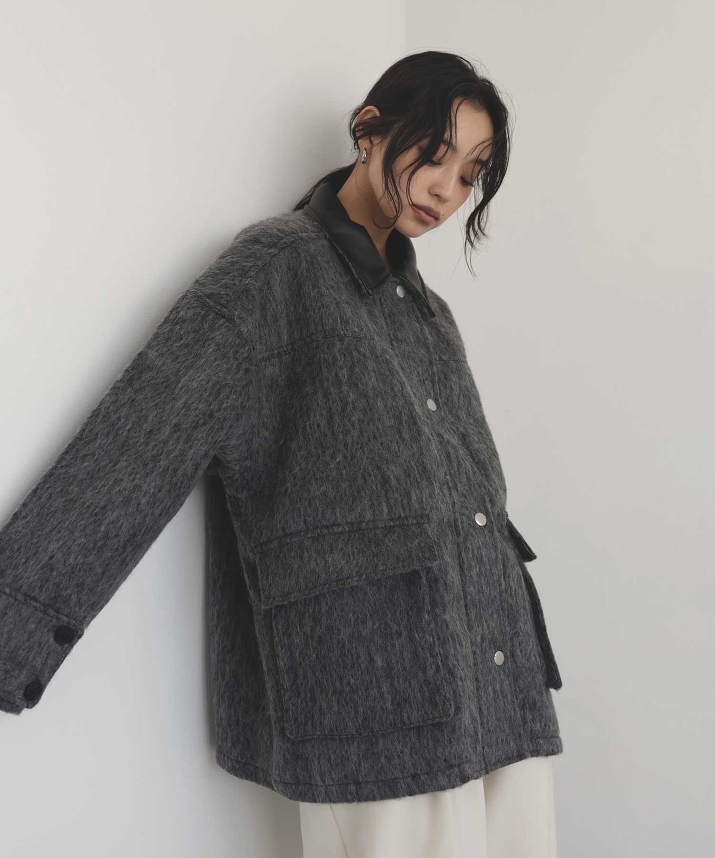 10月中旬予約商品】レザーカラーシャギーコート – hellam