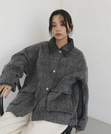 【10月中旬予約商品】レザーカラーシャギーコート
