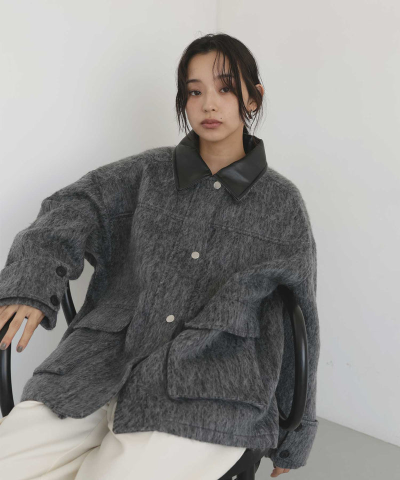 10月中旬予約商品】レザーカラーシャギーコート – hellam