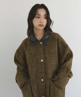 【10月中旬予約商品】レザーカラーシャギーコート