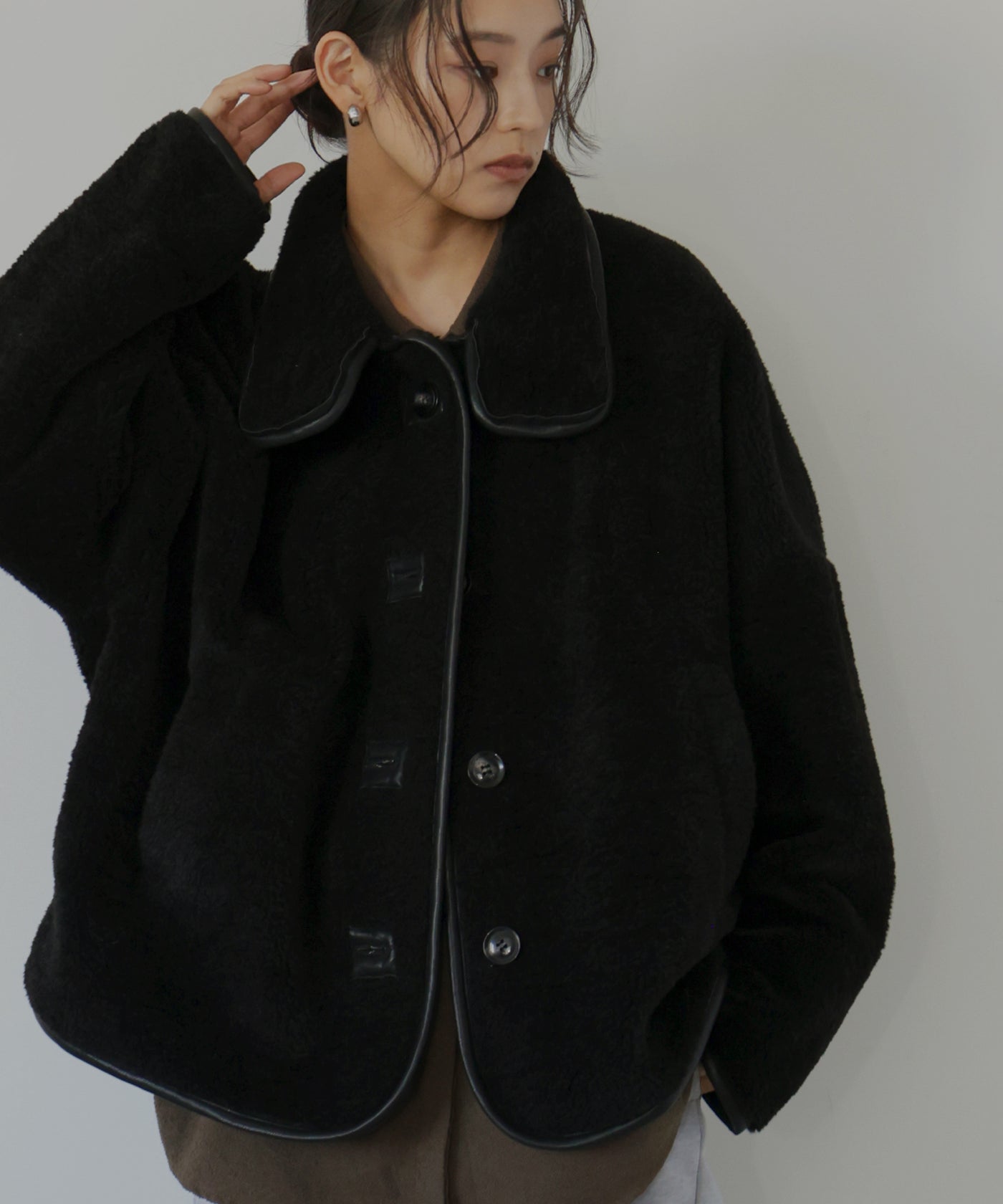 レザーパイピングボアジャケット – hellam